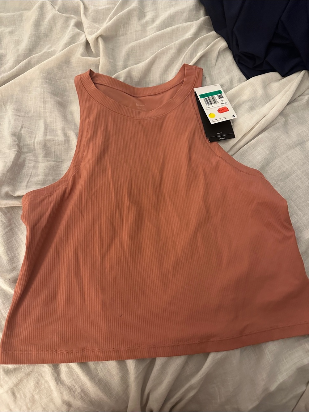 Nike Ribbed High-Neck Tank - Dusty Coral